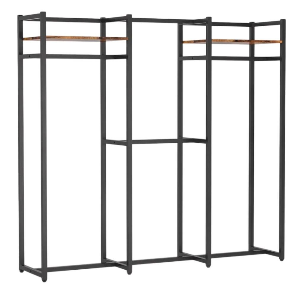Tribesigns Four-Rod Wide Garment Rack With Shelves