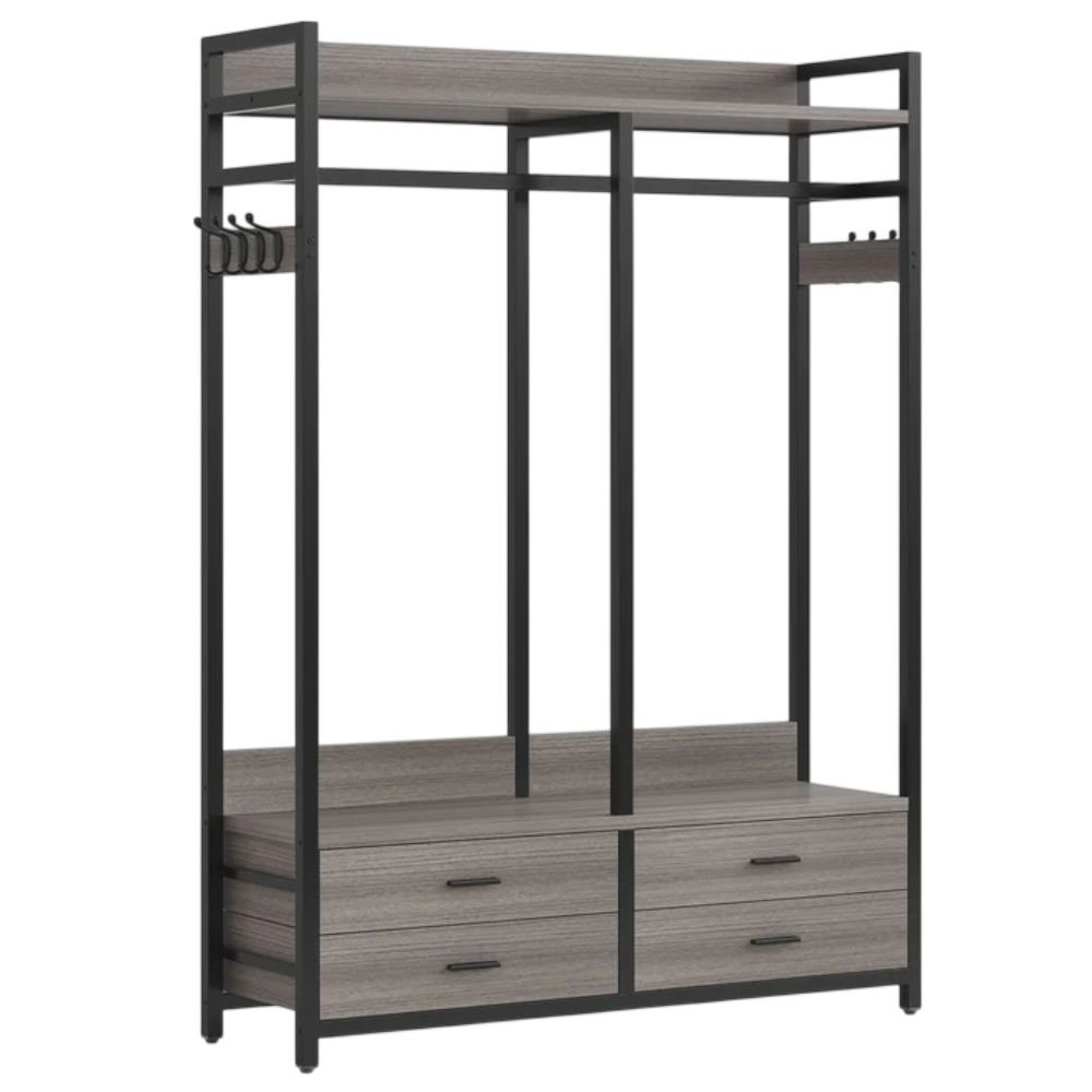 Tribesigns Garment Rack With Drawers and Shelves