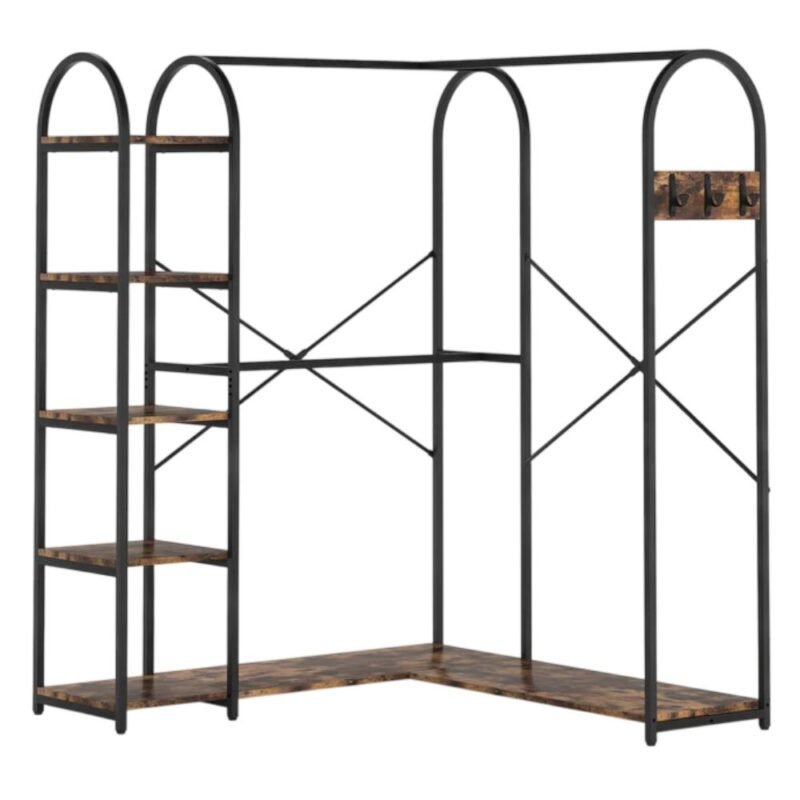 Tribesigns L-Shaped Corner Garment Rack