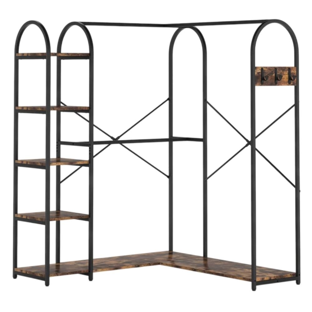 Tribesigns L-Shaped Corner Garment Rack