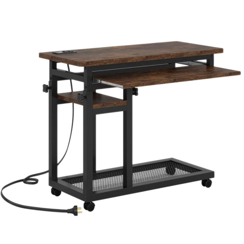 Tribesigns Rolling C Table With Outlets