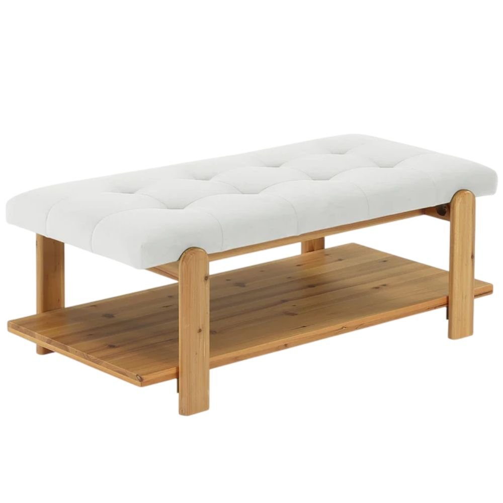 Tribesigns Upholstered Ottoman Coffee Table With Shelf