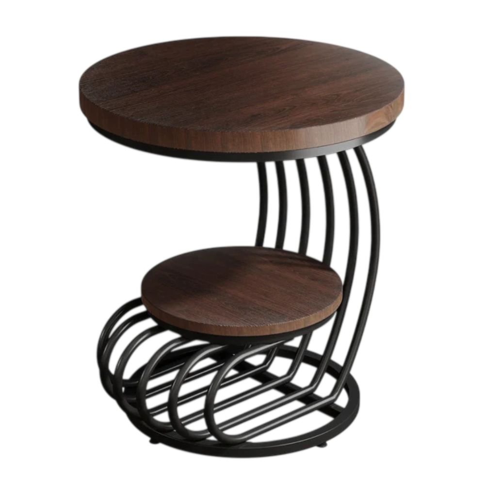 Tribesigns Round Two-Tier End Table