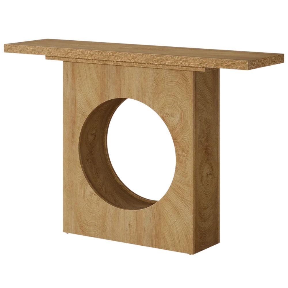 Tribesigns Narrow Console Table with Round Cutout