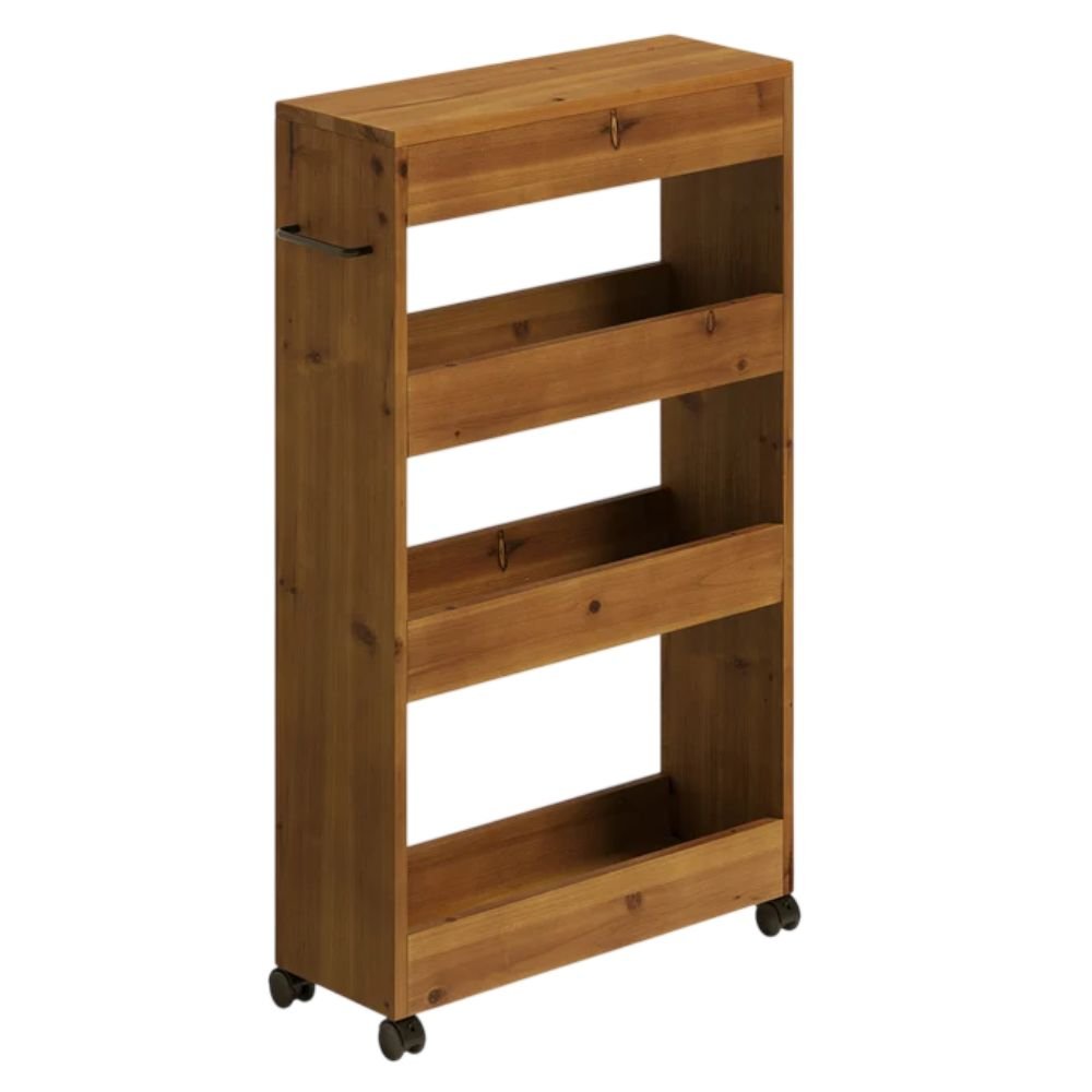 Tribesigns Solid Wood Rolling Kitchen Cart