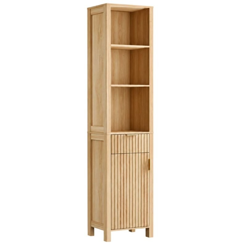 VINGLI Fluted Bathroom Cabinet